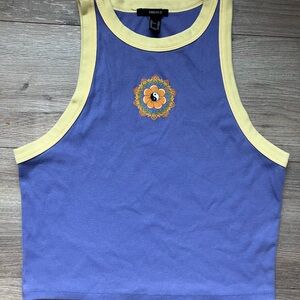 Forever 21 Lavender and Yellow Knit Top